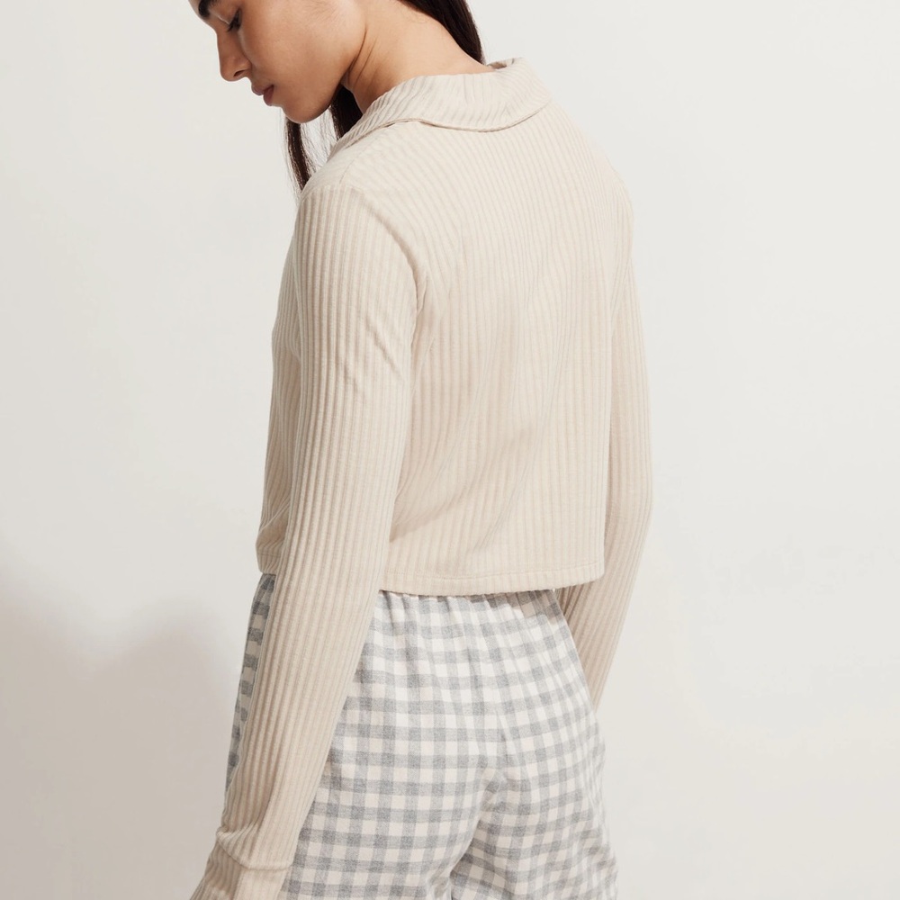 Madewell | Cream Ribbed Cardigan - Picture 3 of 6
